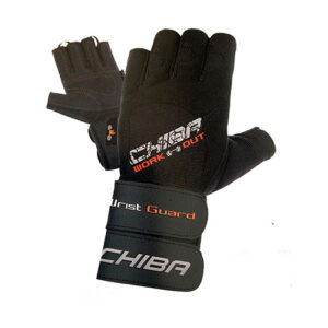 Fitness rukavice CHIBA s omotávkou Wristguard – černé