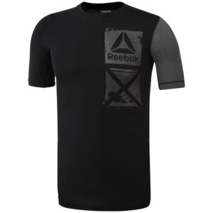 REEBOK Pánské kompresní tričko ACTVCHL GRAPHIC CO – černé