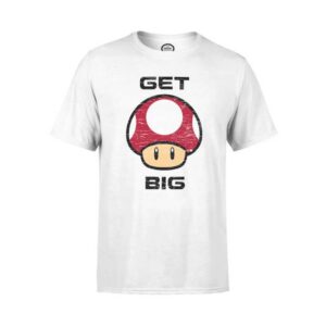 NINTENDO Pánské triko Get Big Mushroom – bílé