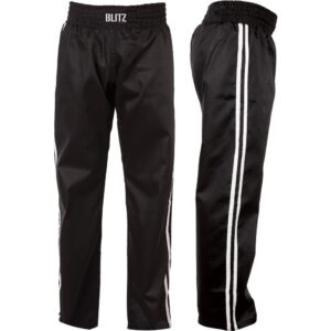 BLITZ Dětské saténové kalhoty Full Contact - černo/bílé