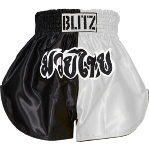 Muay Thai dětské šortky Blitz- bílo/černé
