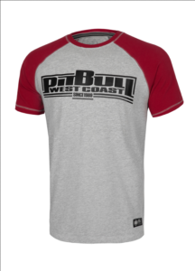 PitBull West Coast Triko Raglan Boxing – šedo/červené